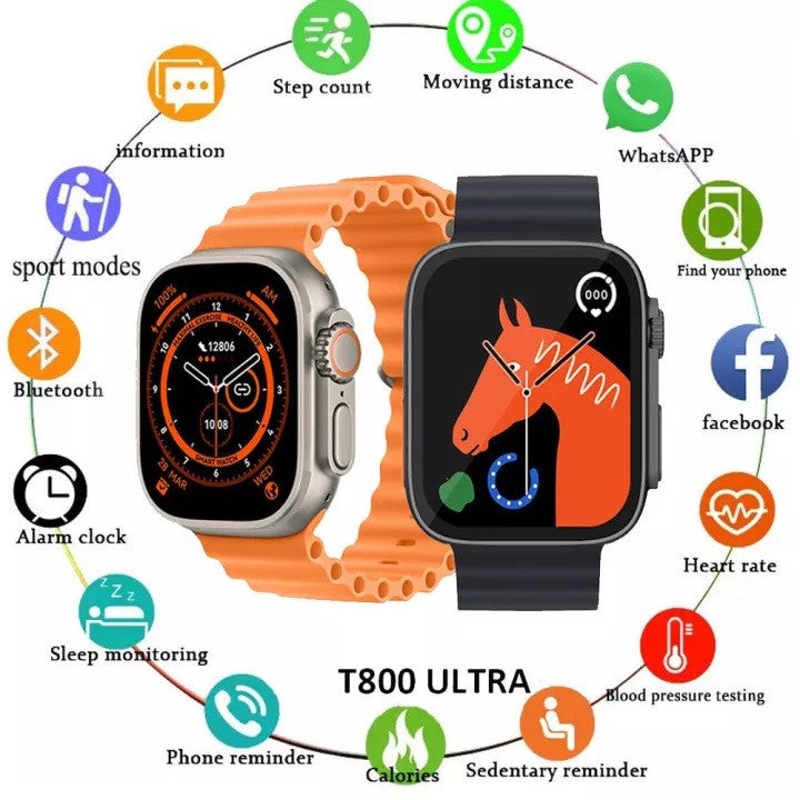 Ceas SmartWatch T800 Ultra Watch, 2.0" IPS FULL VIEW